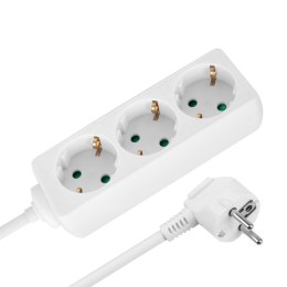 Przedłużacz 3 gniazda 2m typu niemieckiego bez przełącznika (3x1,5mm) Rebel biały