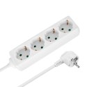 Przedłużacz 4 gniazda 2m typu niemieckiego bez przełącznika (3x1,5mm) Rebel biały