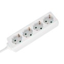 Przedłużacz 4 gniazda 2m typu niemieckiego bez przełącznika (3x1,5mm) Rebel biały