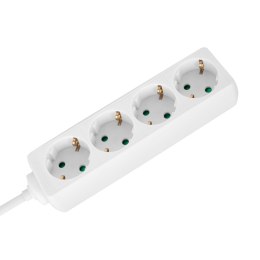 Przedłużacz 4 gniazda 2m typu niemieckiego bez przełącznika (3x1,5mm) Rebel biały