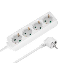 Przedłużacz 4 gniazda 3m typu niemieckiego bez przełącznika (3x1,5mm) Rebel biały