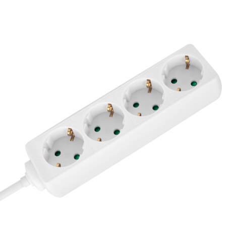 Przedłużacz 4 gniazda 3m typu niemieckiego bez przełącznika (3x1,5mm) Rebel biały