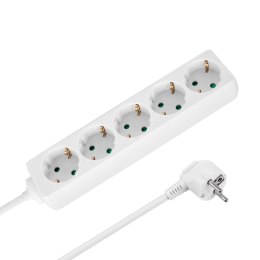 Przedłużacz 5 gniazd 2m typu niemieckiego bez przełącznika (3x1,5mm) Rebel biały