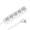Przedłużacz 5 gniazd 3m typu niemieckiego bez przełącznika (3x1,5mm) Rebel biały