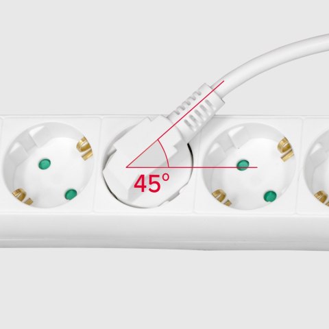 Przedłużacz 5 gniazd 5m typu niemieckiego bez przełącznika (3x1,5mm) Rebel biały