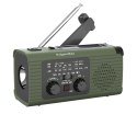 Radio solarne, przenośne radio awaryjne SOS, powerbank 5000mAh, latarka, dynamo, Kruger&Matz
