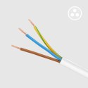 Przedłużacz 3 gniazda 1,5m typu francuskiego bez przełącznika (3x1,0mm) Rebel biały