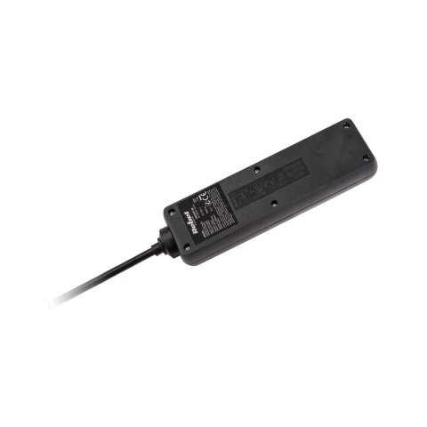 Przedłużacz 3 gniazda 1,5m typu francuskiego z przełącznikiem (3x1,0mm) Rebel czarny