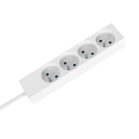 Przedłużacz 4 gniazda 1,5m typu francuskiego bez przełącznika (3x1,0mm) Rebel biały