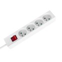 Przedłużacz 4 gniazda 3m typu francuskiego z przełącznikiem (3x1,5mm) Rebel biały