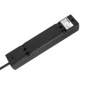 Przedłużacz 4 gniazda 3m typu francuskiego z przełącznikiem (3x1,5mm) Rebel czarny