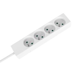 Przedłużacz 4 gniazda 5m typu francuskiego bez przełącznika (3x1,5mm) Rebel biały