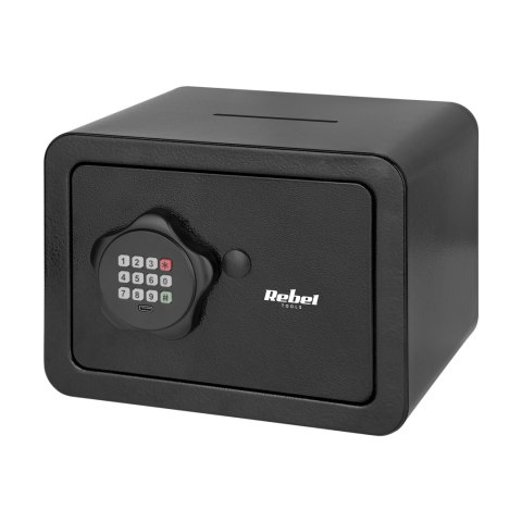 Sejf domowy elektroniczny na kod PIN i klucz - sejf na pieniądze i dokumenty Rebel RB-7001