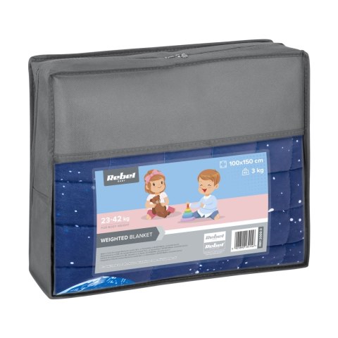 Kołdra obciążeniowa, koc sensoryczny dla dzieci, 100x150 cm, 3 kg, kosmos