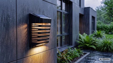 Lampa solarna ogrodowa elewacyjna - komplet 2 sztuk