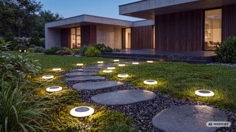 Lampa solarna ogrodowa wbijana gruntowa- komplet 4 sztuk