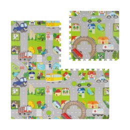 Mata edukacyjna dla dzieci, puzzle 120 x 120 cm, samochody