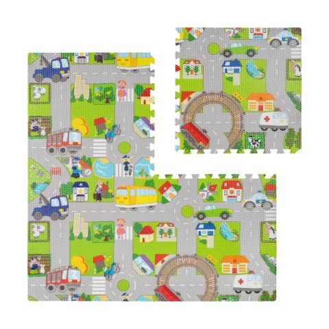 Mata edukacyjna dla dzieci, puzzle 120 x 120 cm, samochody