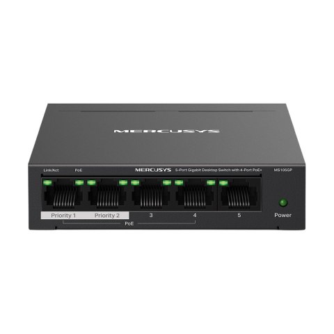 Switch Mercusys MS105GP, 5 portów 10/100/1000 Mb/s Gigabit