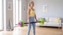 Sztanga składana z obciążeniem bitumicznym, gryf 140cm, zestaw treningowy 20kg, REBEL ACTIVE