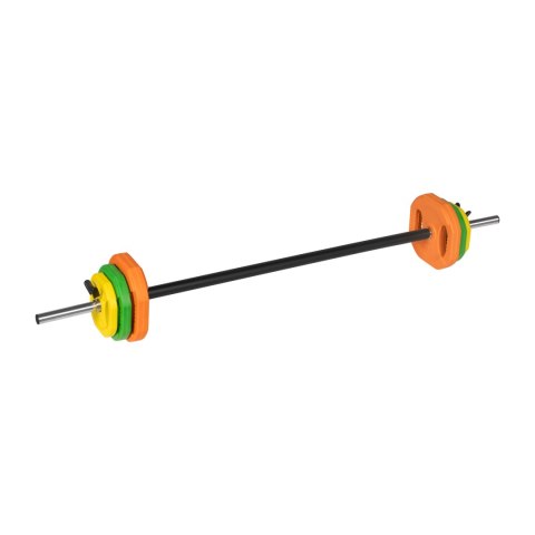 Sztanga składana z obciążeniem żeliwnym, gryf 140cm, zestaw treningowy 20kg, REBEL ACTIVE