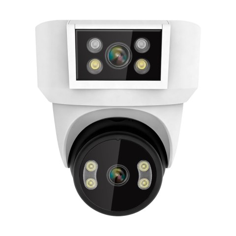 Kamera WiFi zewnętrzna Kruger&Matz Connect C180 2x Obiektyw PTZ 360° 2K Tuya Smart Life Kolor Nocą Audio AI