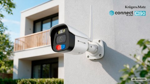 Kamera WiFi zewnętrzna Kruger&Matz Connect C190, 2K, Tuya, Smart Life, ONVIF