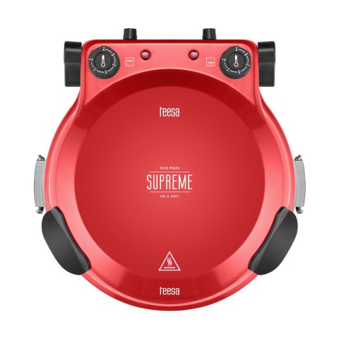 Piec do pizzy TEESA SUPREME FUN 1200W, 420 stopni, dwie grzałki , czerwony