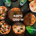 Piec do pizzy TEESA SUPREME FUN 1200W, 420 stopni, dwie grzałki , czerwony