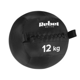 Piłka lekarska do ćwiczeń fitness, rehabilitacyjna, 12kg, REBEL ACTIVE