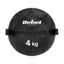 Piłka lekarska do ćwiczeń fitness, rehabilitacyjna, 4kg, REBEL ACTIVE