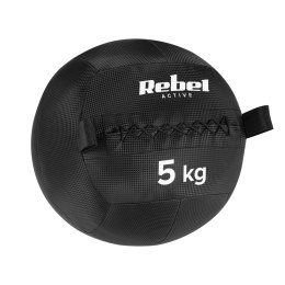 Piłka lekarska do ćwiczeń fitness, rehabilitacyjna, 5kg, REBEL ACTIVE