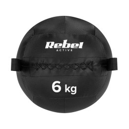 Piłka lekarska do ćwiczeń fitness, rehabilitacyjna, 6kg, REBEL ACTIVE