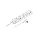 Przedłużacz 5 gniazd 1,5m typu francuskiego bez przełącznika (3x1,0mm) Rebel biały