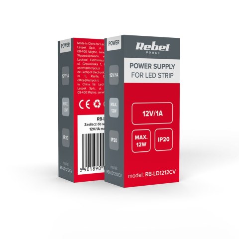 Zasilacz Rebel do sznórów LED 12V/1A max.12W IP20