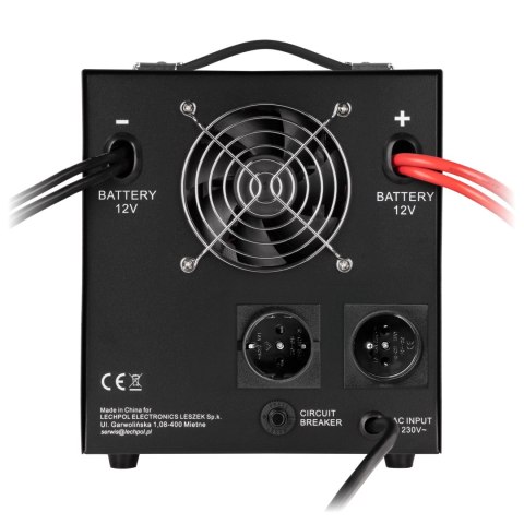 Zasilacz awaryjny Rebel POWER-2200-LFP4 - przetwornica z czystym przebiegiem sinusoidalnym i funkcją ładowania 12V 230V 2200VA/1