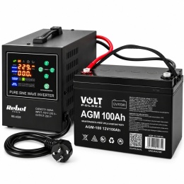 Zasilacz awaryjny do pieca CO gazowego komputera 500VA / 300W + AKUMULATOR 100Ah Volt Polska Czysty sinus