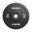 Obciążenie olimpijskie gumowane BUMPER 20kg, otwór 51 mm, REBEL ACTIVE