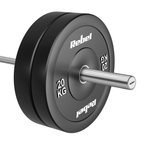 Obciążenie olimpijskie gumowane BUMPER 20kg, otwór 51 mm, REBEL ACTIVE