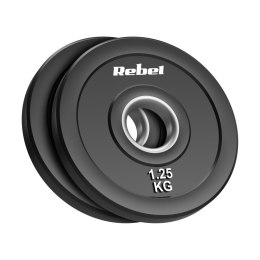 Obciążenie olimpijskie gumowane BUMPER zestaw 2x1.25kg, otwór 51 mm, REBEL ACTIVE