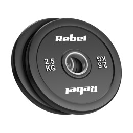 Obciążenie olimpijskie gumowane BUMPER zestaw 2x2.5kg, otwór 51 mm, REBEL ACTIVE