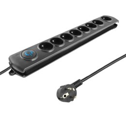 Qoltec Listwa antyprzepięciowa | 8 gniazd | 3m